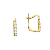 Cercei aur 14K cu pietre si tortita inchisa DiAmanti PZE0124EG14K-AS